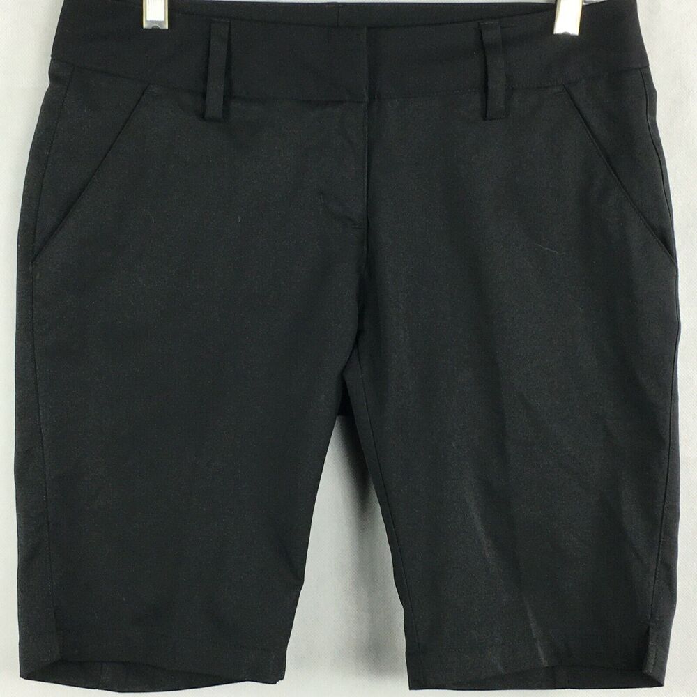 Adidas Climalite Shorts Womens Sz 2 Black Bermuda Golf Pickleball Pockets